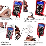 Plusivo Digital Multimeter Tester 2000 Counts AC DC Voltmeter Ohm Volt Amp Multi Meter Measures Voltage, Resistance, Current, Continuity, Tests Battery and Diode with Test Probes for Electricians