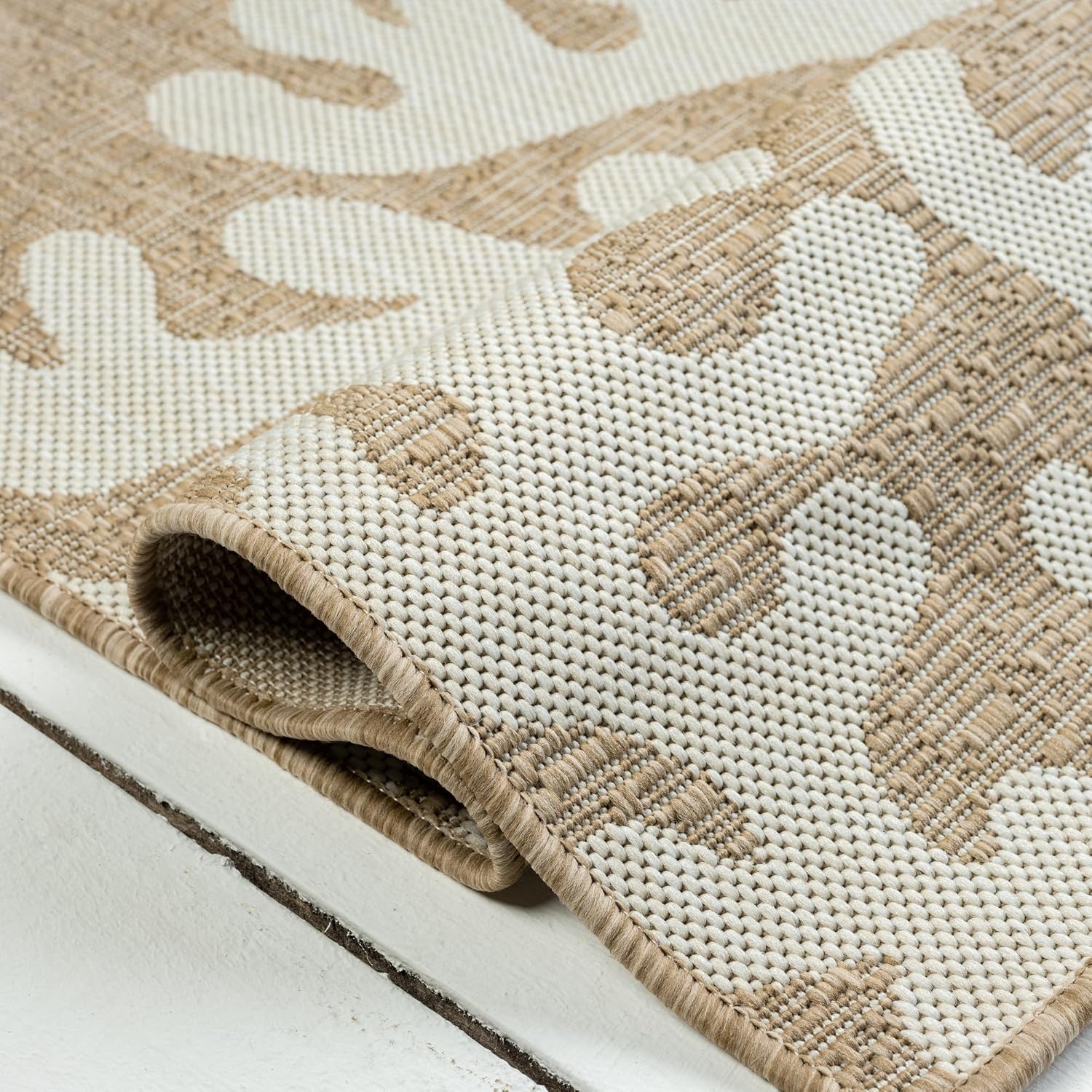 LR Home 5x7 Indoor/Outdoor Area Rug for Home Decor | Floral Carpet Suitable for Living Room, Bedroom, Playroom, Patio, Garden | Nautical Farmhouse Rug | Ivory/Beige