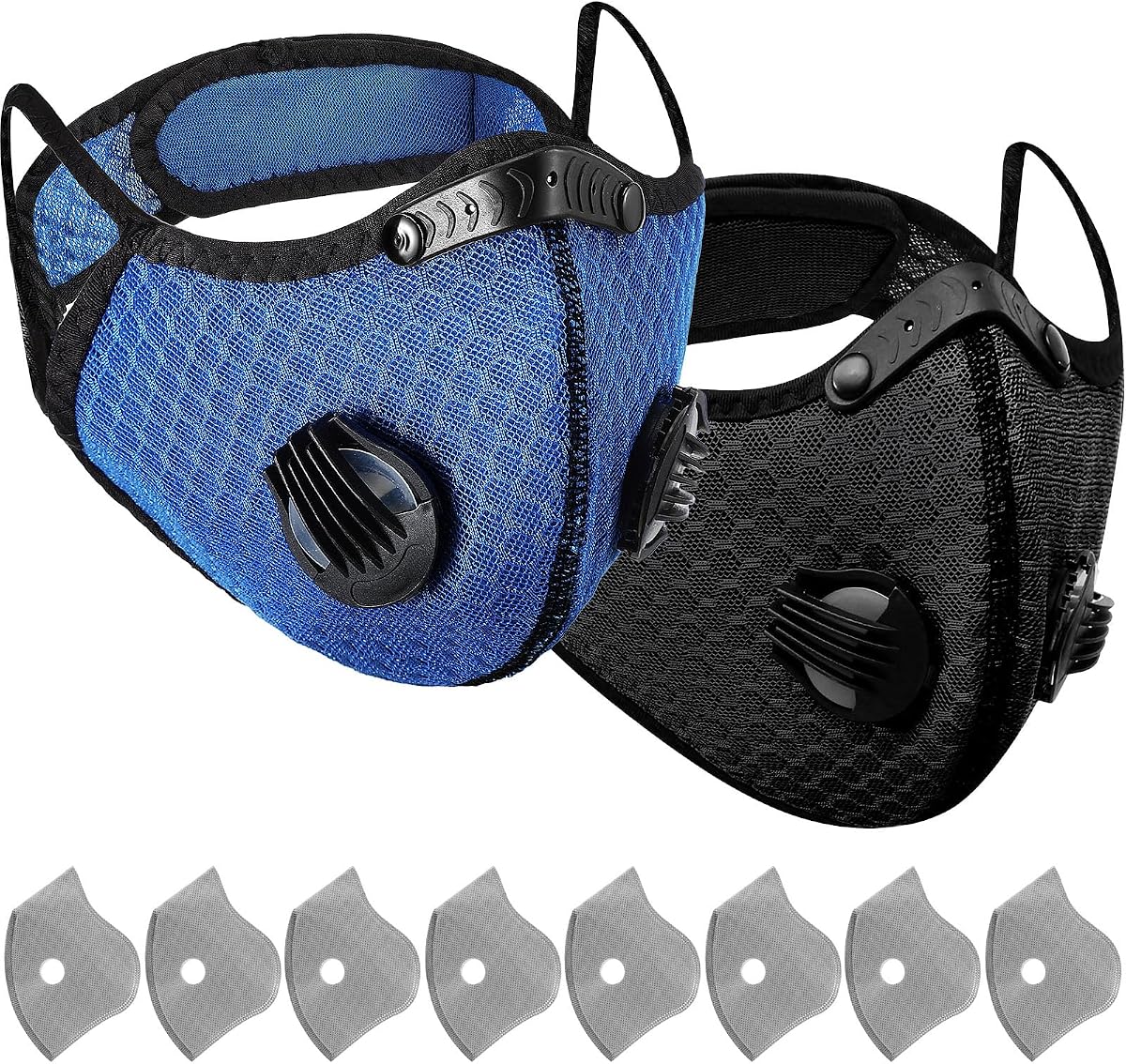 Dust Mask Reusable | Respirator Face Mask with Activated Carbon Filters, for Woodworking Mowing Sanding Dust Protection, Adjustable Straps