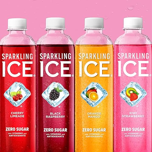 Vista 15 de Sparkling Ice, Paquete Familiar Rosa. Botellas de 17 oz (Paquete de 12). Sabores: Cereza Negra, Durazno Nectarina, Coco Piña, Toronja Rosa - El