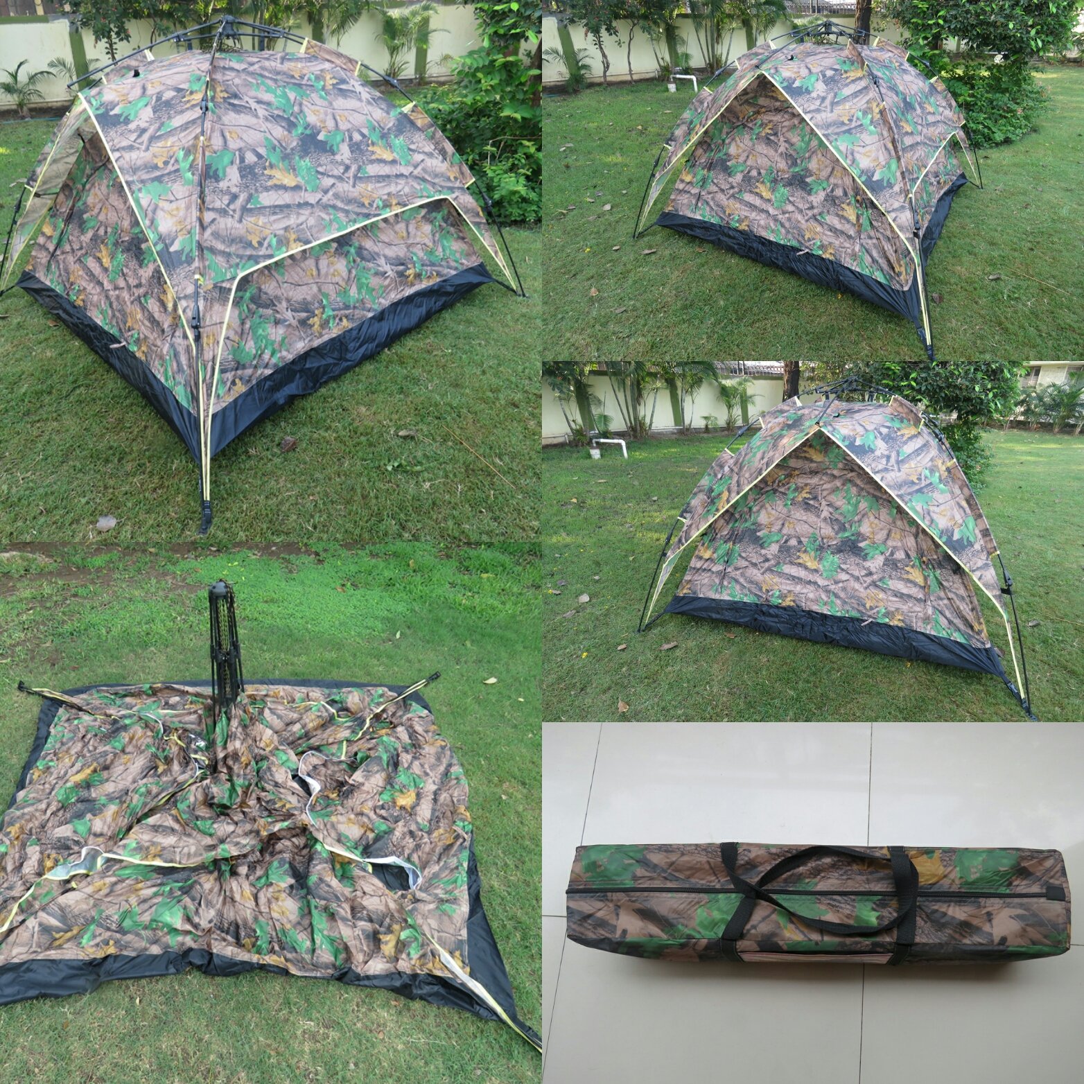 Amaze Portable Light Weight Water Proof Trekking Camping Picnic Outdoor Family Automatic Fast Easy Setting Shelter Tent-3 People - Camouflage-image-27