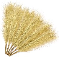 Vista 25 de Serwalin Decoración de Hierba de las Pampas, Decoración de Pampas Negra, 17 pulgadas, 6 piezas de Hierba Sintética de Pampas, Decoración Moderna