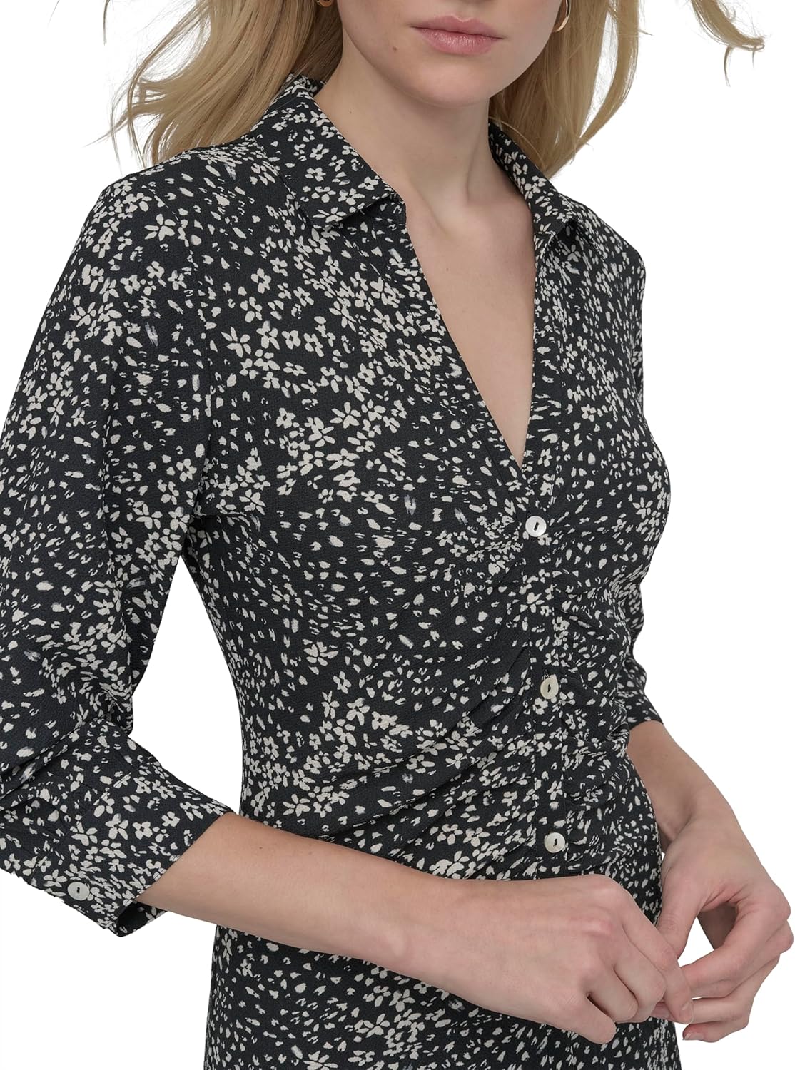 DKNY Womens Long Sleeve Collared Midi Shirtdress - Image 5