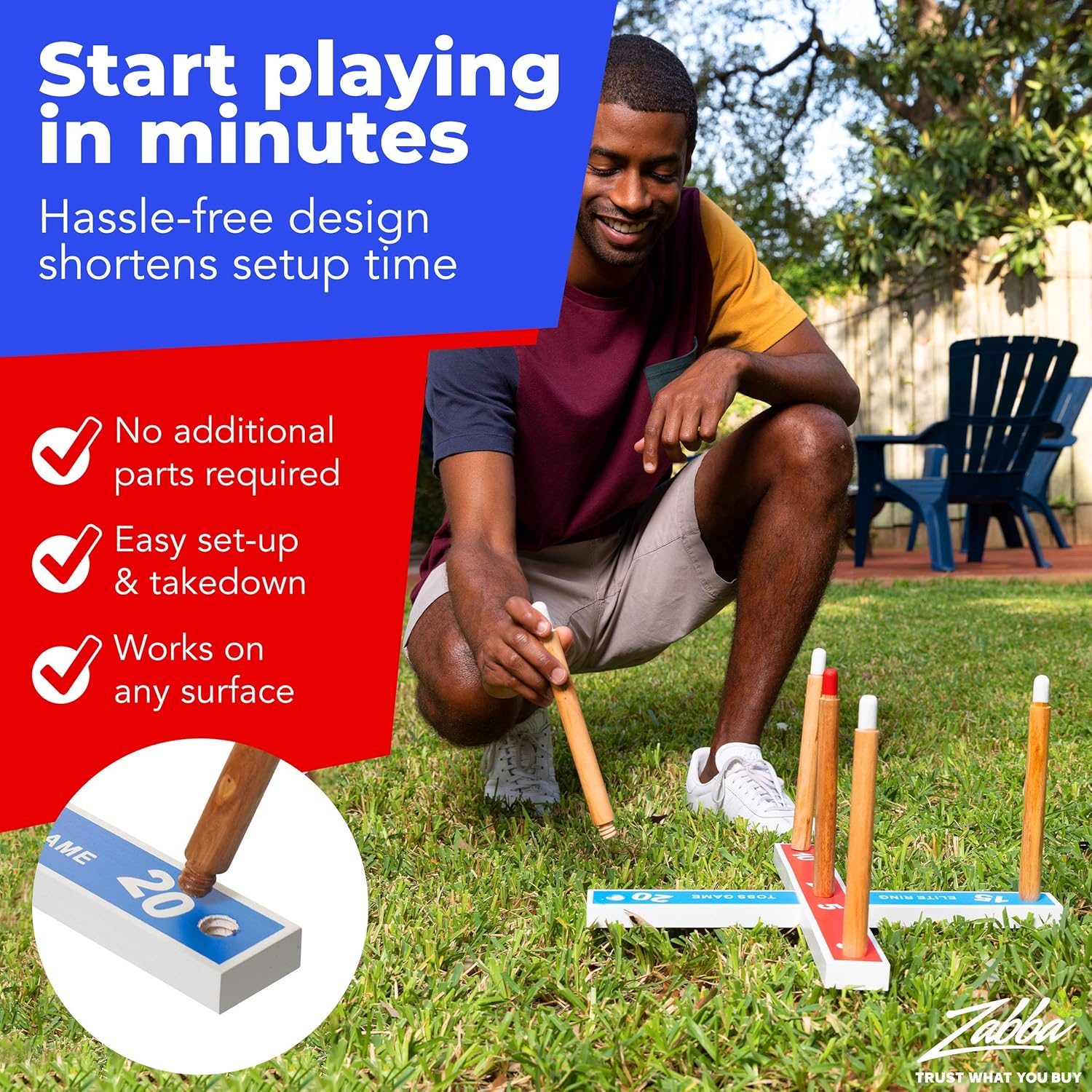 Elite Sportz Ring Toss Games for Kids - Indoor Holiday Fun or Outdoor Yard Game for Adults & Family - Easy to Set Up w/ Compact Carry - Backyard Toys : Sports & Outdoors