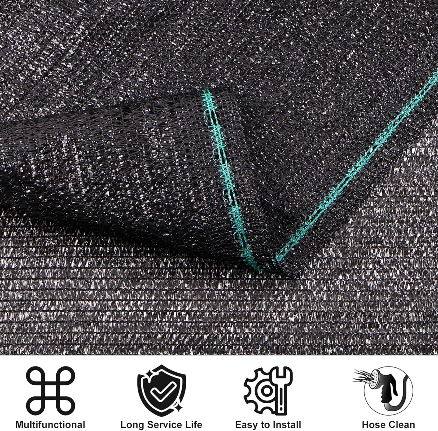 Amagenix 70% Eyelets Shade Cloth Roll 5'10" x 100 FT Cuttable Sun Shade Mesh Tarp UV Resistant Screen Cover for Garden, Patio, Greenhouse, Canopy, Kennel, Plant, Black