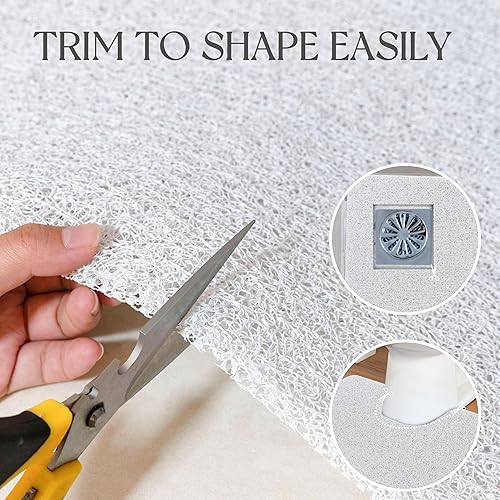 Miniatura 7 de Tapete antideslizante para bañera de 24 x 16 pulgadas para ducha interior, tapete de baño de esponja de PVC de secado rápido con orificio de