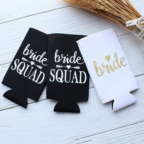 Miniatura 5 de PartyGifts&Beyond Paquete de 10 decoraciones para despedida de soltera, delgadas, para regalos de dama de honor, para novias, escuadrón (negro)