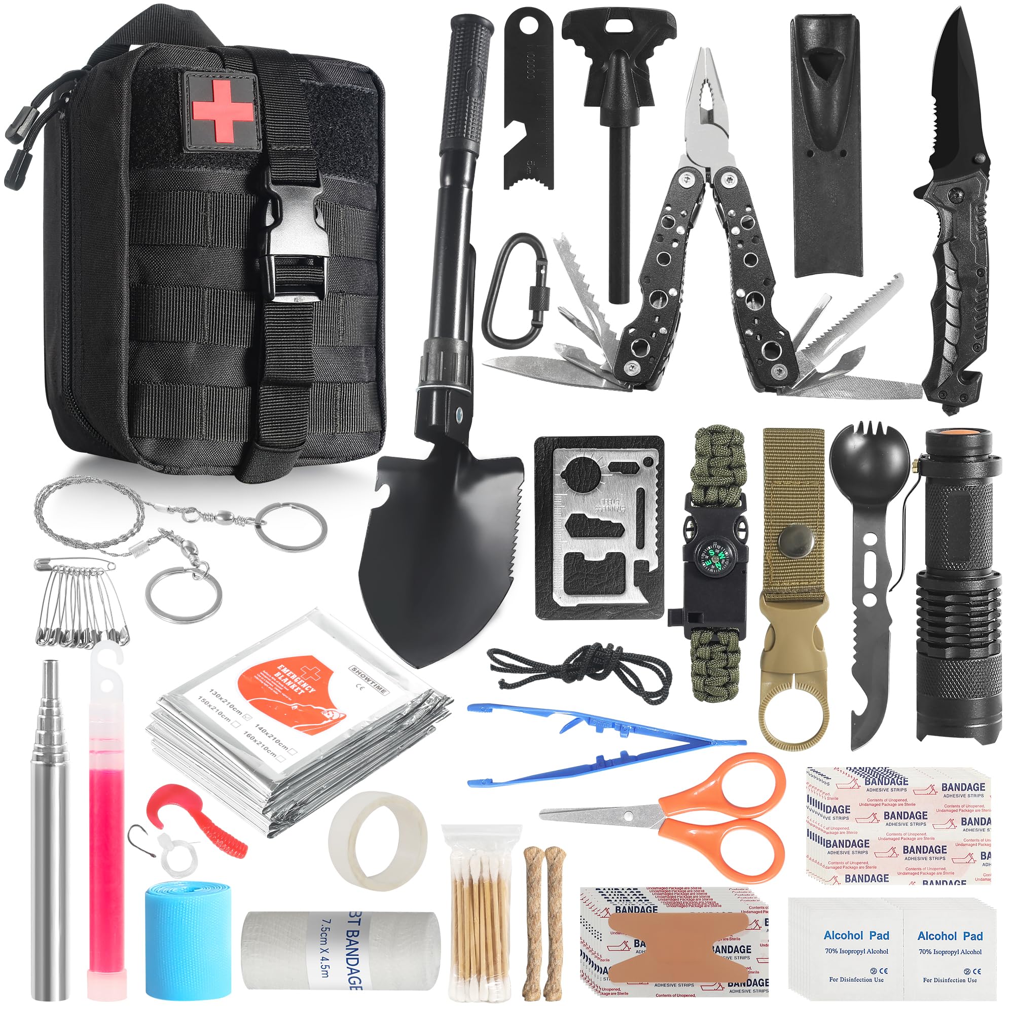 Trousse de Survie Trousse de Survie Polyvalente Trousse de Premiers Soins à l'extérieur pour Les Sports de Plein Air, Le Camping, l'alpinisme, la Pierre de Feu