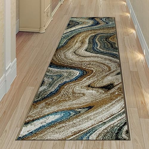 Miniatura 6 de Transocean Liora Manne Ashford Agate - Alfombra de interior azul de 23 pulgadas x 7 pies 6 pulgadas