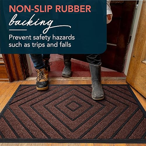 Vista 16 de ubdyo Tapete extra duradero para exteriores, tapete de bienvenida para exteriores, antideslizante, tapete de entrada de perfil bajo