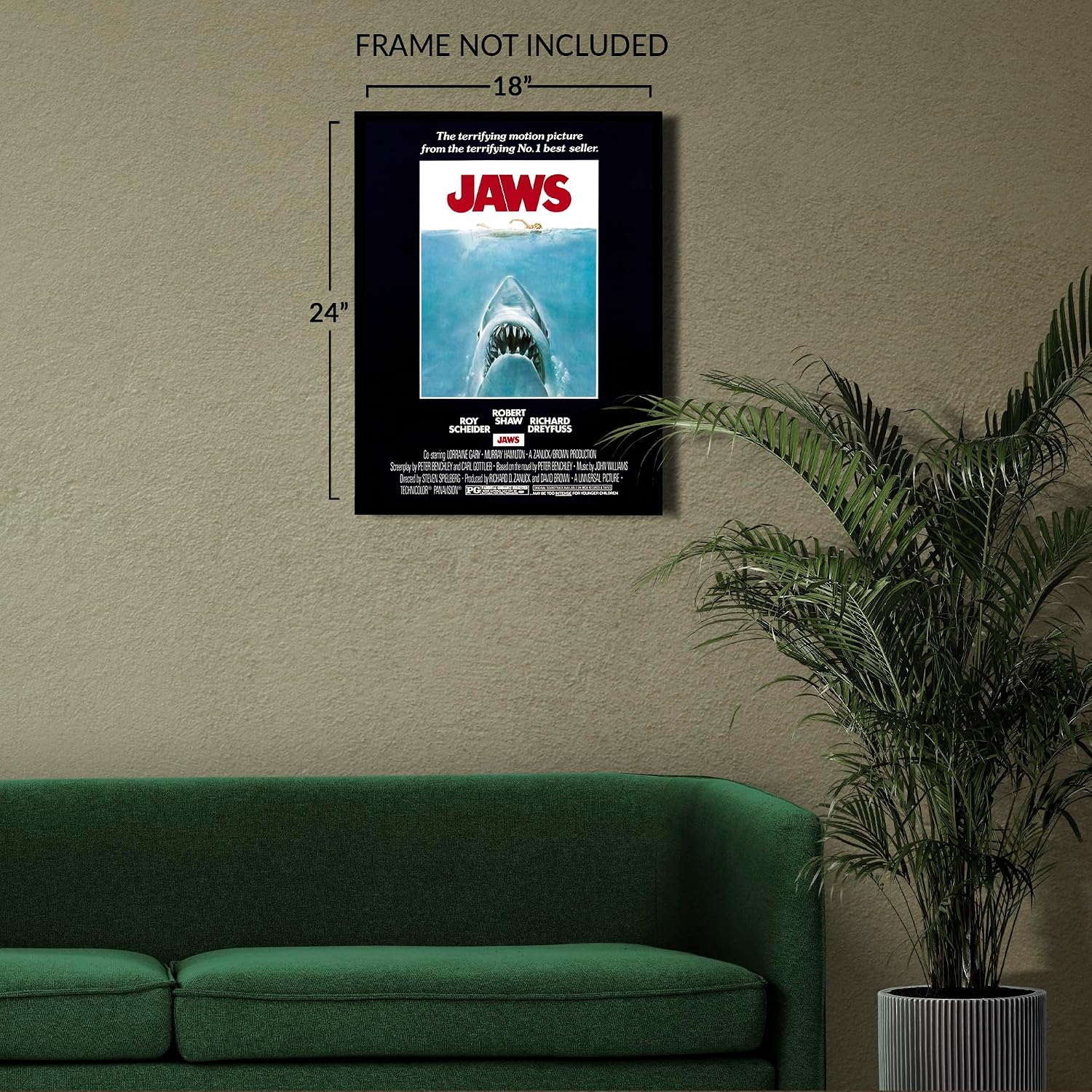 HISTORIX Vintage 1975 Jaws Movie Poster Print - Vintage Movie Poster of Box Office Movie Jaws Print Wall Art Memorabilia Poster (18x24 Inch)