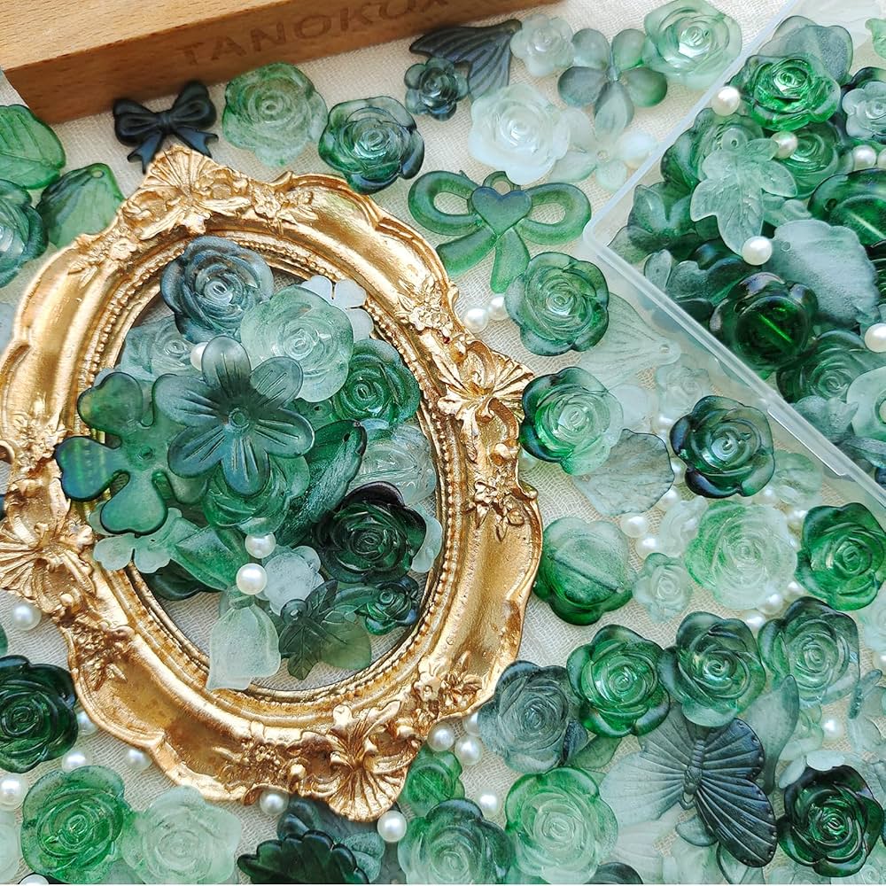 ✮ページ デコパーツ Amazon.co.jp: TANOKOX デコパーツ ビーズ ミックス 約100個