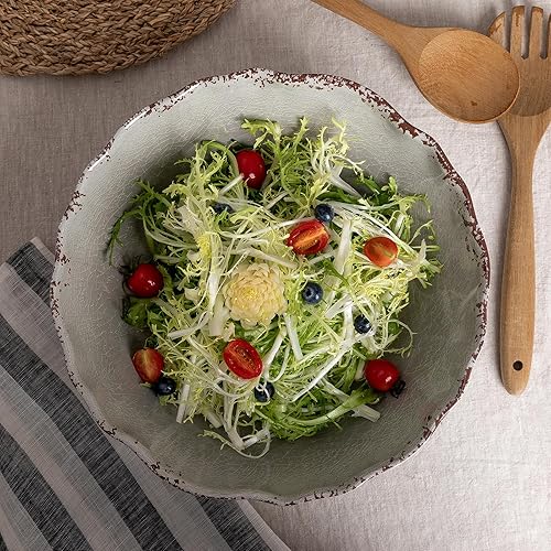 Miniatura 5 de LEHAHA Farmhouse - Juego de 2 cuencos de melamina para servir, 130 onzas, resistentes a la rotura, grandes y profundos, sin BPA, para servir