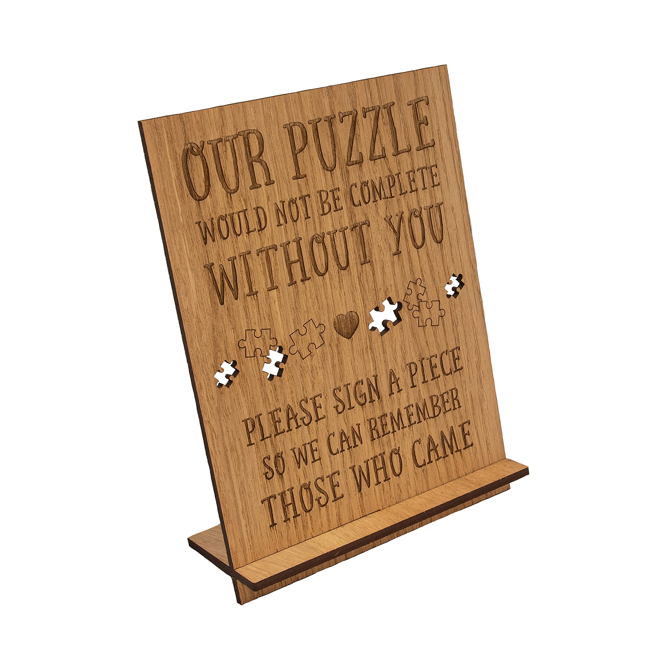 Jigsaw Puzzle guest book sign | wooden plaque for guestbook | rustic wedding decor | country barn wood