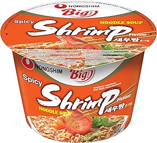 Nong Shim Instantnudeln Shrimp Big Bowl – Koreanische Ramen Suppe - schnelle Zubereitung – 115g (1er Pack)