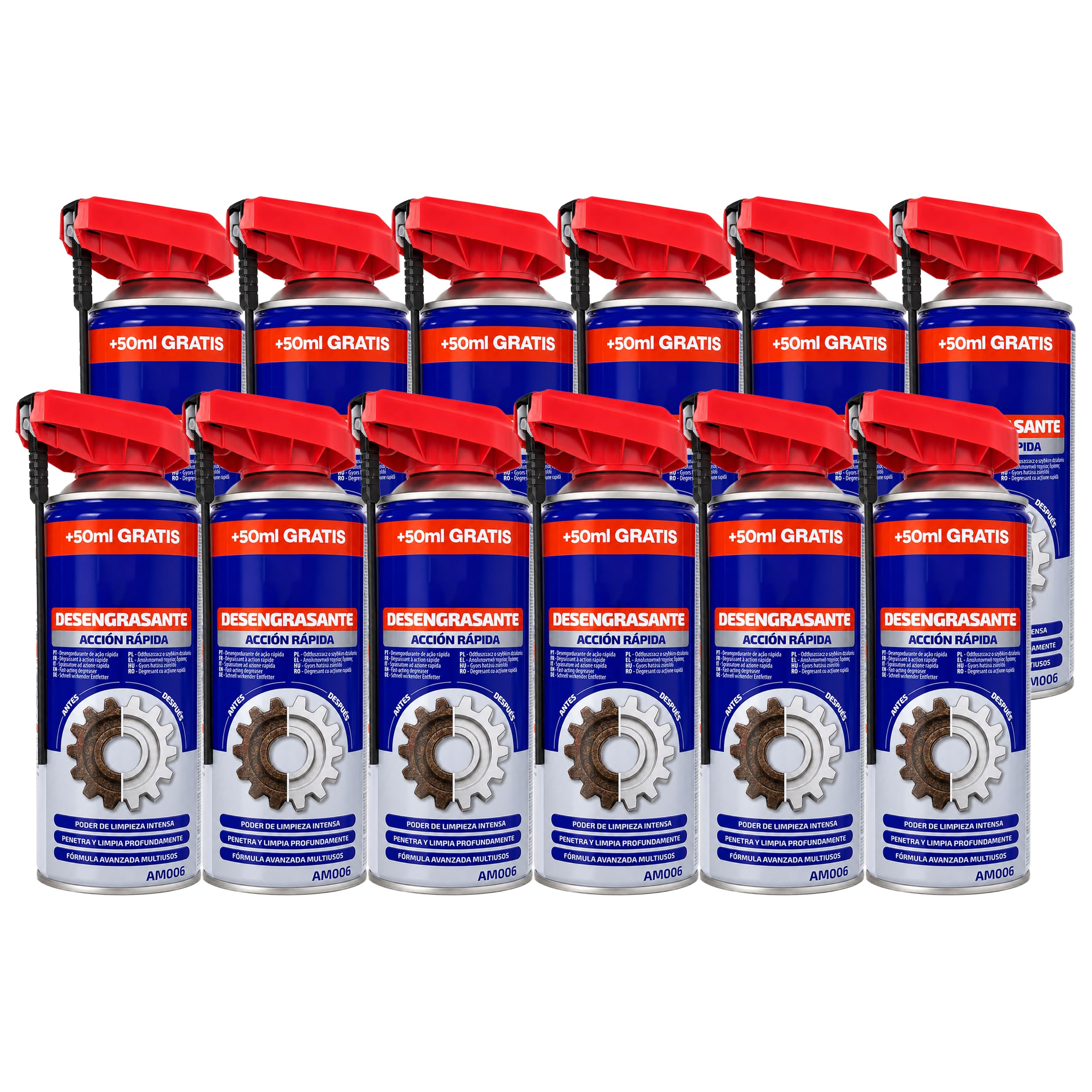 Desengrasante de acción rápida 400 ml, pack de 12, limpieza multiusos