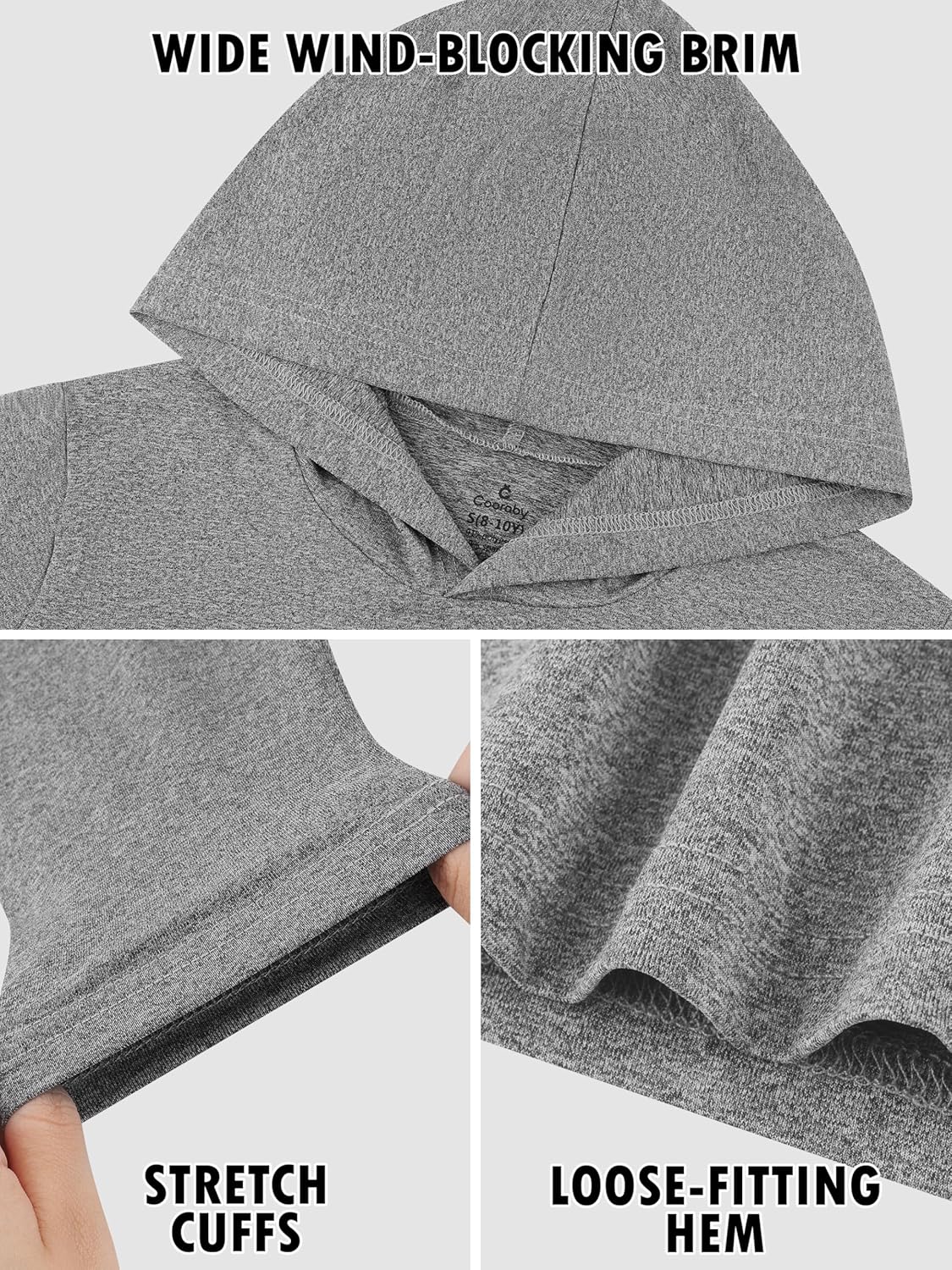 Cooraby 4 Pack Youth Boys Teen Quick-Dry Hoodies Moisture-Wicking Active Long Sleeve Hooded Sweatshirts - Image 2