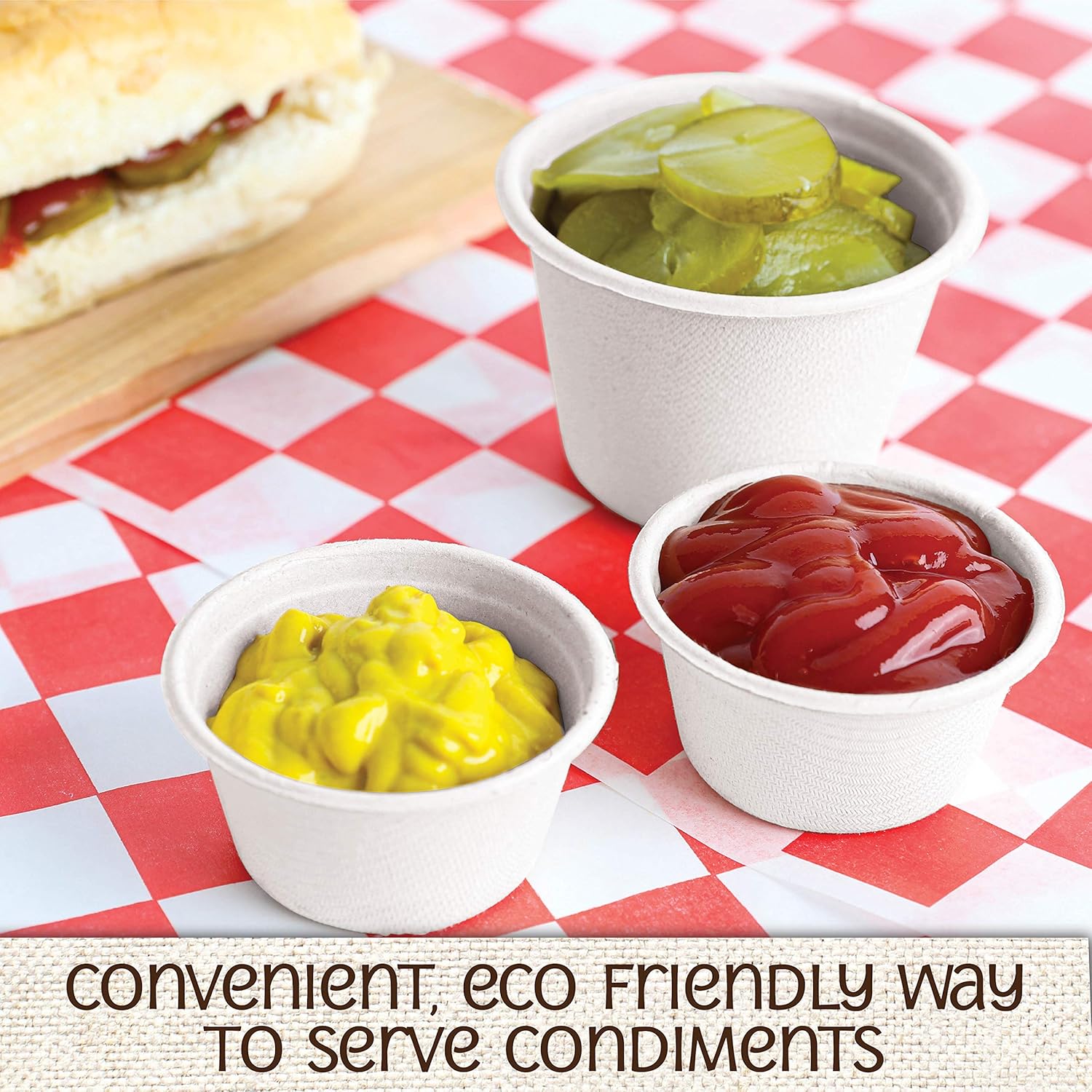 Chеареѕt 🛒 brheez 2 oz Disposable Bagasse Fiber Souffle Cups | 100% Natural Biodegradable & Compostable | Perfect for Condiments Small Portion & Samples Eco Friendly Paper Alternative - White [Pack of 200 Cups]