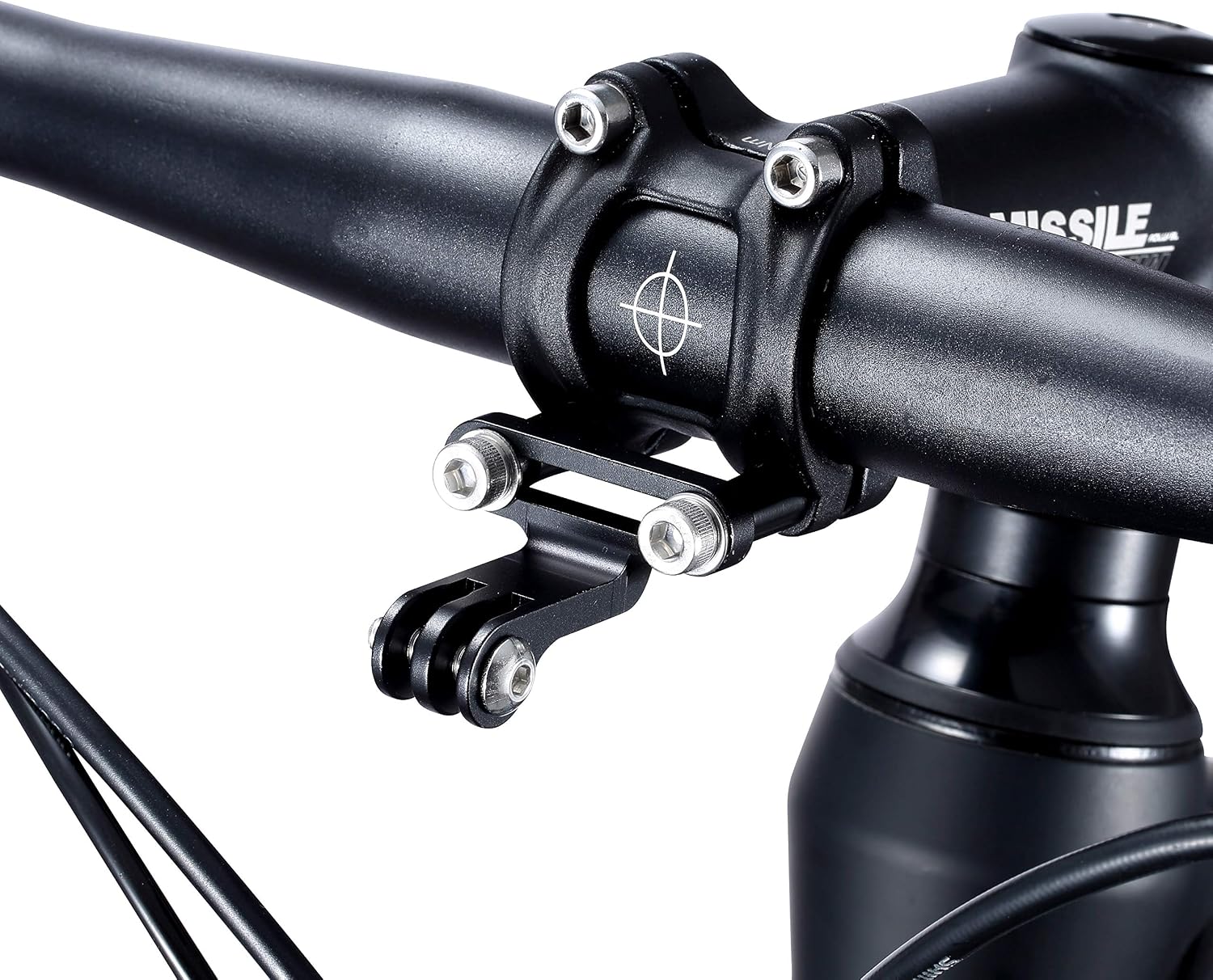 wilesev Bicycle Out Front Stem Mount Adapter for Gopro Camera, Black - Image 3