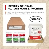 Oregon Lot de 3 Chaîne de Tronçonneuse 3/8" LP pour Guide de 25cm (10"), Jauge .050" (1,3mm), 40 Maillons, Compatible Black & Decker, Bosch, Ferrex, WORX et Plus, Low Profile Chain, 91P040X3 - 5