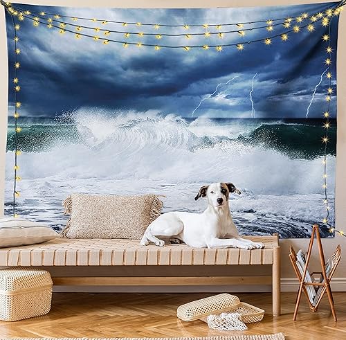 Miniatura 16 de Lunarable Tapiz amarillo y gris, tamaño individual, margaritas retro envejecidas, espirales de dibujo de líneas de margaritas bocetadas, plantas de