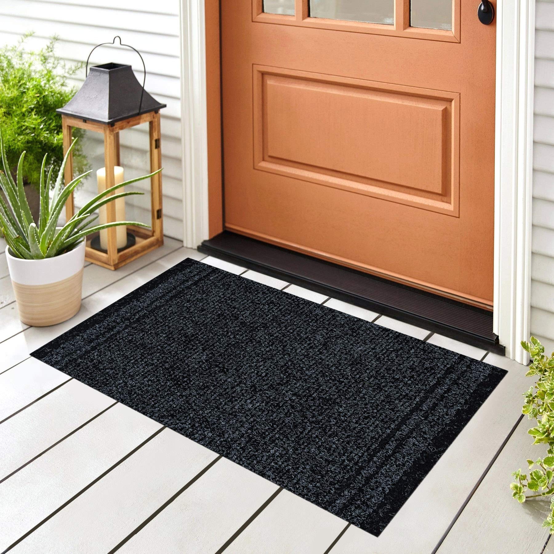 rugsx Zerbino MALAGA antiscivolo interno esterno antracite 66x110 cm