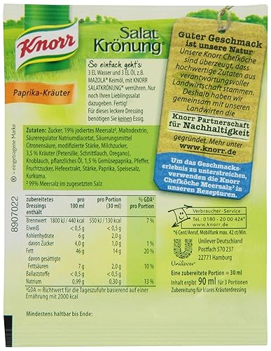 Miniatura 2 de Knorr Salat Kronung Paprika-Krauter (hierbas saladas con pimentón), paquete de 5 unidades