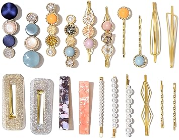 20 Pcs Macaron Hair Clips for Women Fashion Korean Style Acrylic Pearl Hair Clips Gifts for Women Girls Hair Barettes Hairpins Hair Accessories For Women Party Wedding