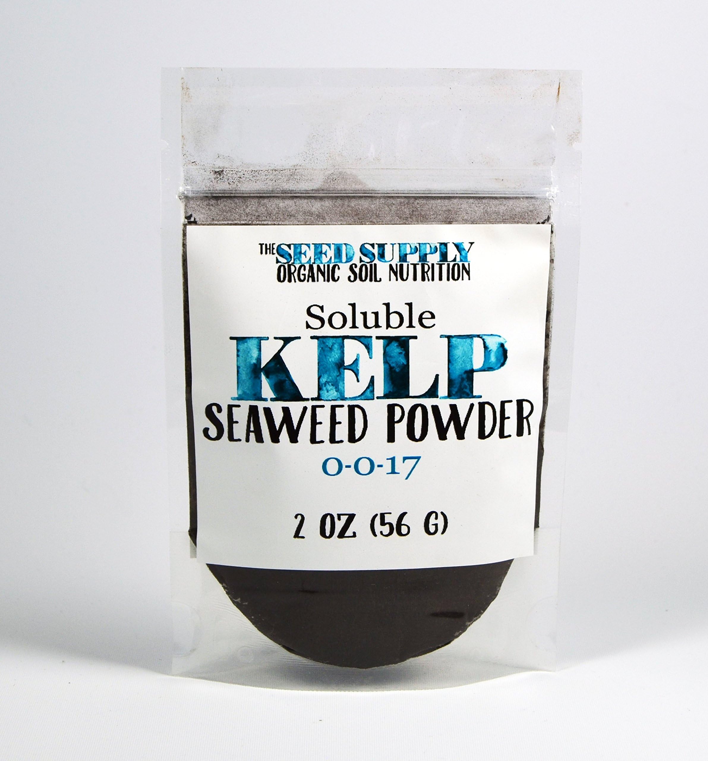 Soluble Kelp Seaweed Powder Fertilizer - 2 Ounces for Plant Root Development and Growth Stimulant 0-0-17
