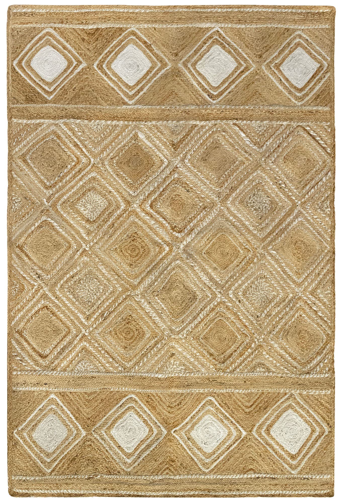 HAMID - Jute Rug, CIRA Rug 100% Natural, Jute Fibre Hand Woven, Soft Rug and High Strength Rug for Living Room, Dining Room, Bedroom, Hallway Rug - (230 x 160 cm)