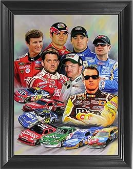 Racing Stars 3D Poster Wall Art Decor Framed Print | 14.5x18.5 | Lenticular Posters & Pictures | Memorabilia Gifts for Guys & Girls Bedroom | Kyle Busch, Dale Earnhardt Jr, Jeff Gordon Picture