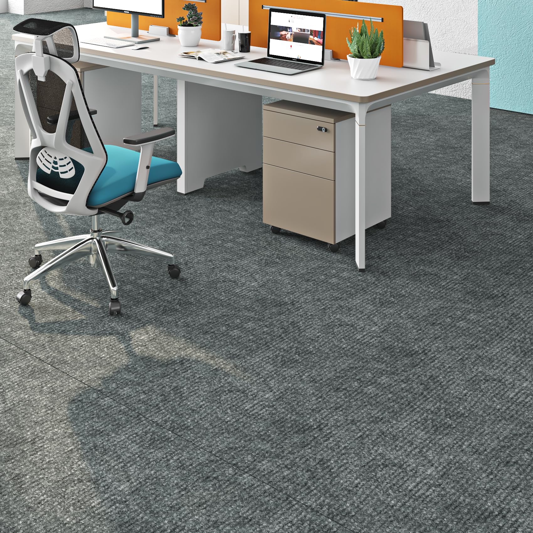 Livelynine Moqueta Adhesiva Suelo Gris Claro Antideslizante Baldosas de Moqueta Habitación Salon 30x30CM Resistentes Moqueta para el Suelo Hogar Oficina Comercio Plaquetas Suelo Moqueta Gris, 4 Piezas