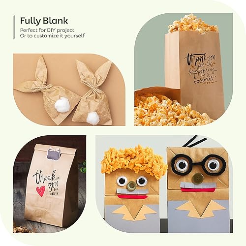 Miniatura 7 de Culinware Bolsas de papel kraft  Bolsas marrones duraderas para aperitivos, almuerzo, sándwich, pasteles, palomitas de maíz, comestibles y recuerdos