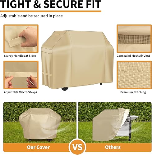 Miniatura 4 de NEXCOVER Funda para parrilla de gas para barbacoa, cubierta impermeable de 60 pulgadas, cubierta de parrilla resistente al aire libre, material