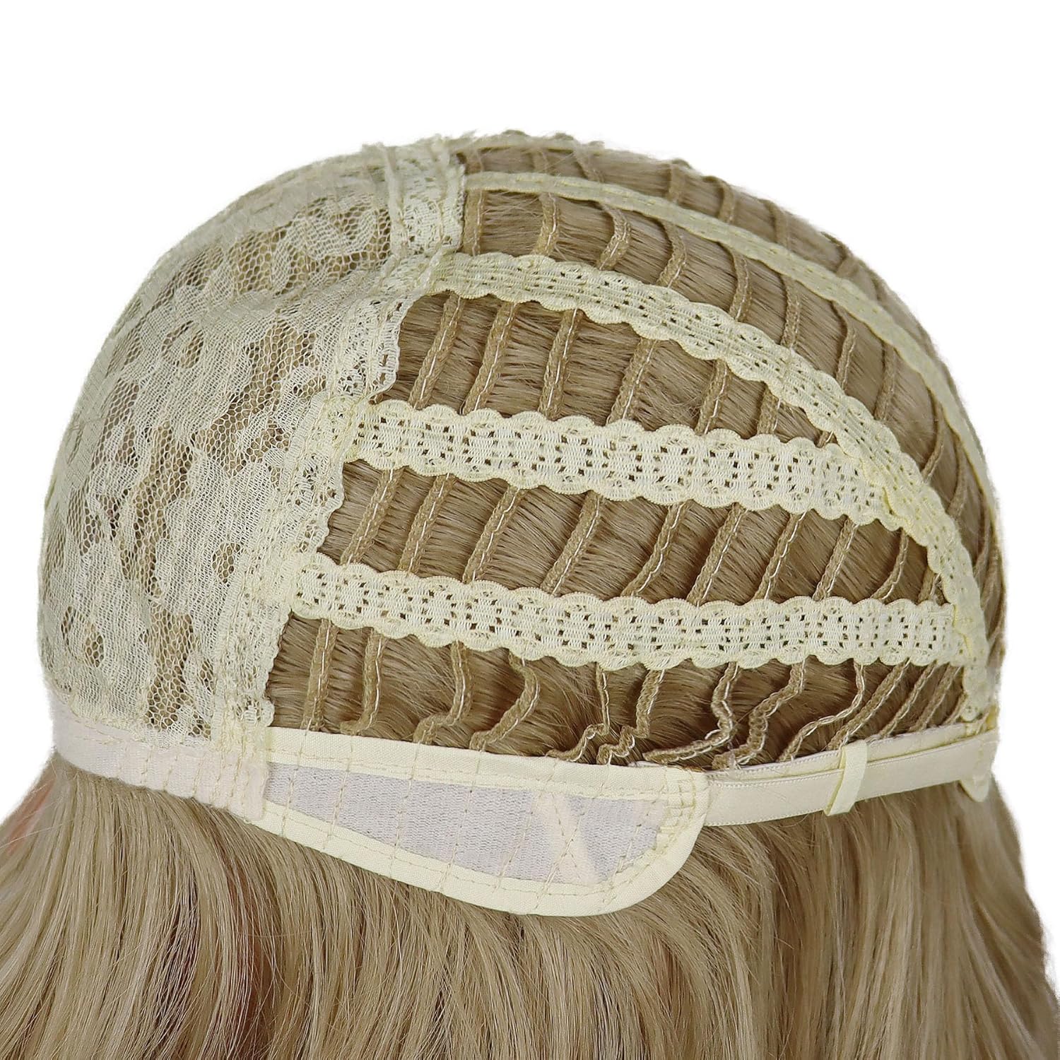 GNIMEGIL 24 Inch Long Blonde Wig With Bangs 24 Inch Long Wavy Wig For Women Bouncy And Shiny Synthetic Blonde Hair Wigs Natural Look Daily Cosplay Party Halloween