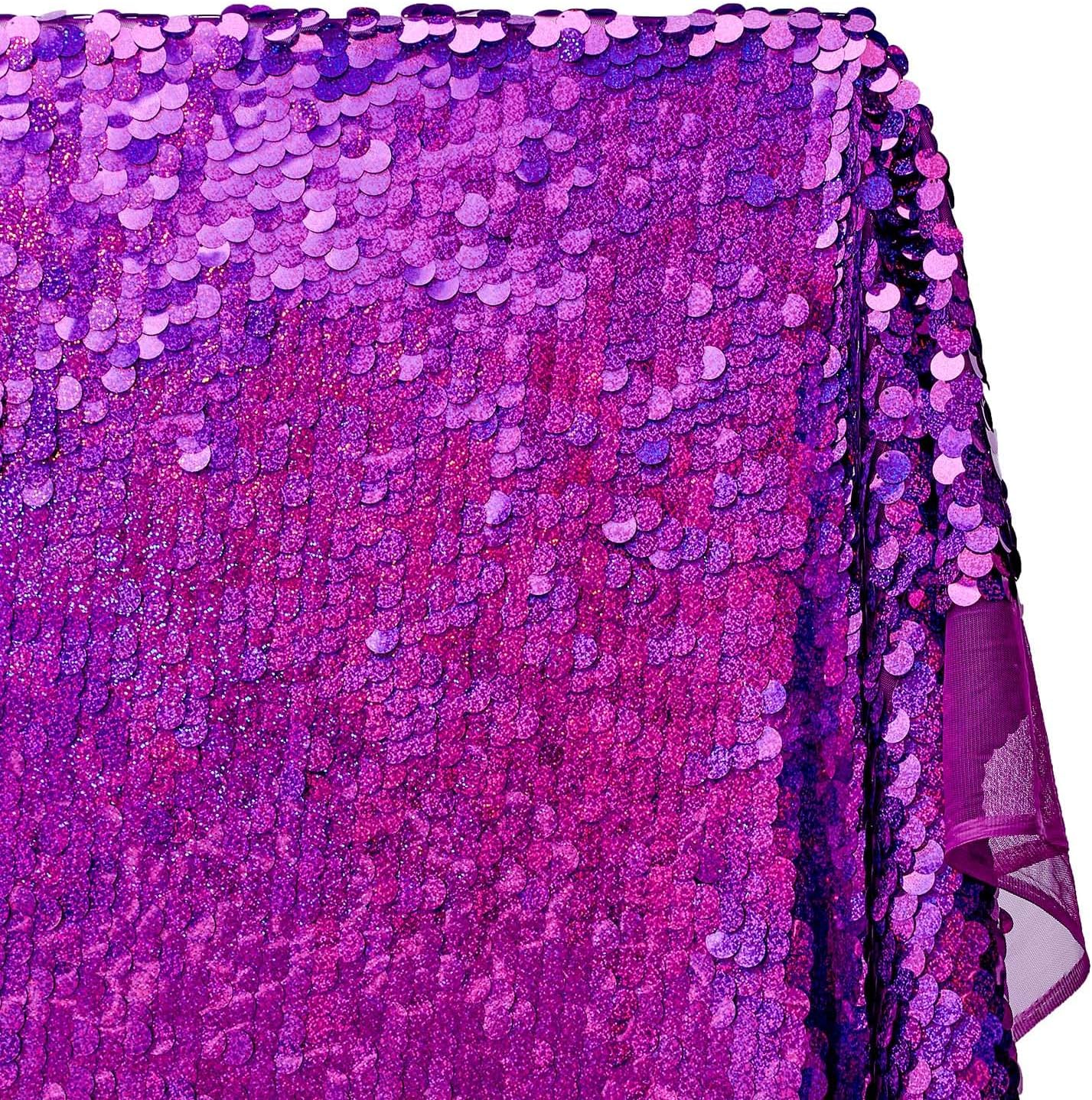 Paillette Sequins On Mesh Fabric 3/4 Inch Circles On Stretch Knit Polyester Net by The Yard - Copper (1 Yard)