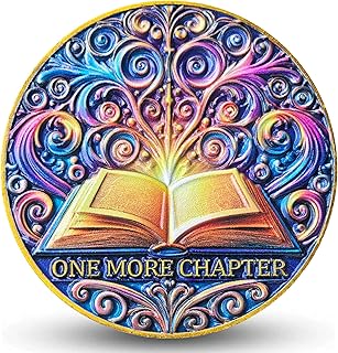 One More Chapter & Go to Bed Decision Coin - Inspirational Token for Book Lovers, Relaxation & Sleep - 1.57 Inches with Protective Case