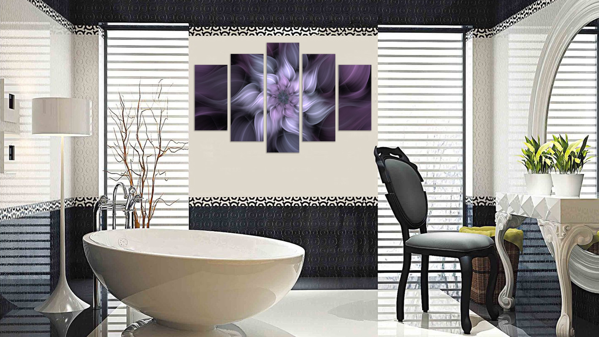 TutuBeer Leinwand-Bild „Bauhinia“ – Violettes Blumen-Gemälde, Gespannt & Gerahmt, 20x30/40/50 Cm, Fertig Zum Aufhängen