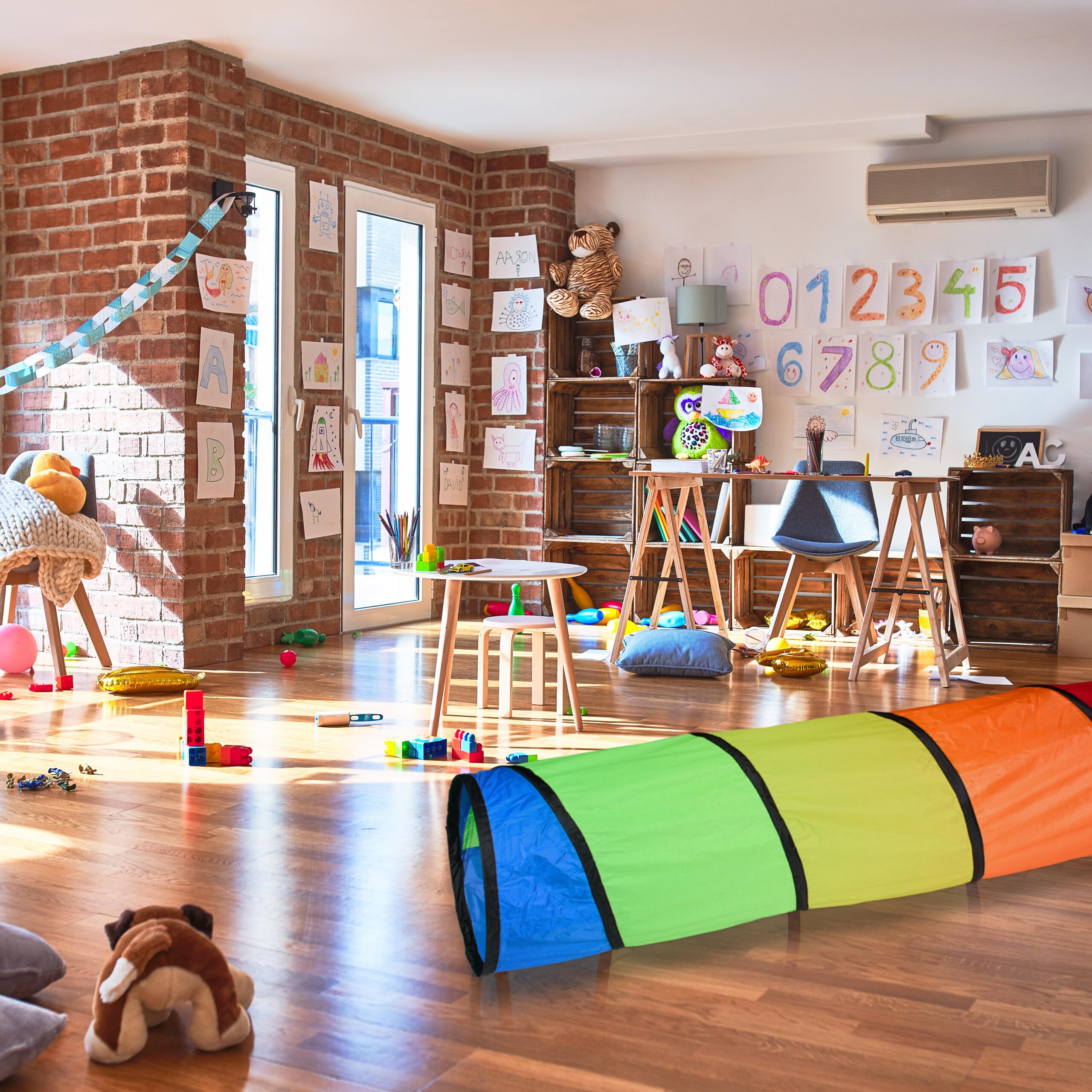 Tunnel De Jeu Pop-up Relaxdays 170cm - Pour Enfants Dès 3 Ans, Intérieur/extérieur, Polyester Coloré