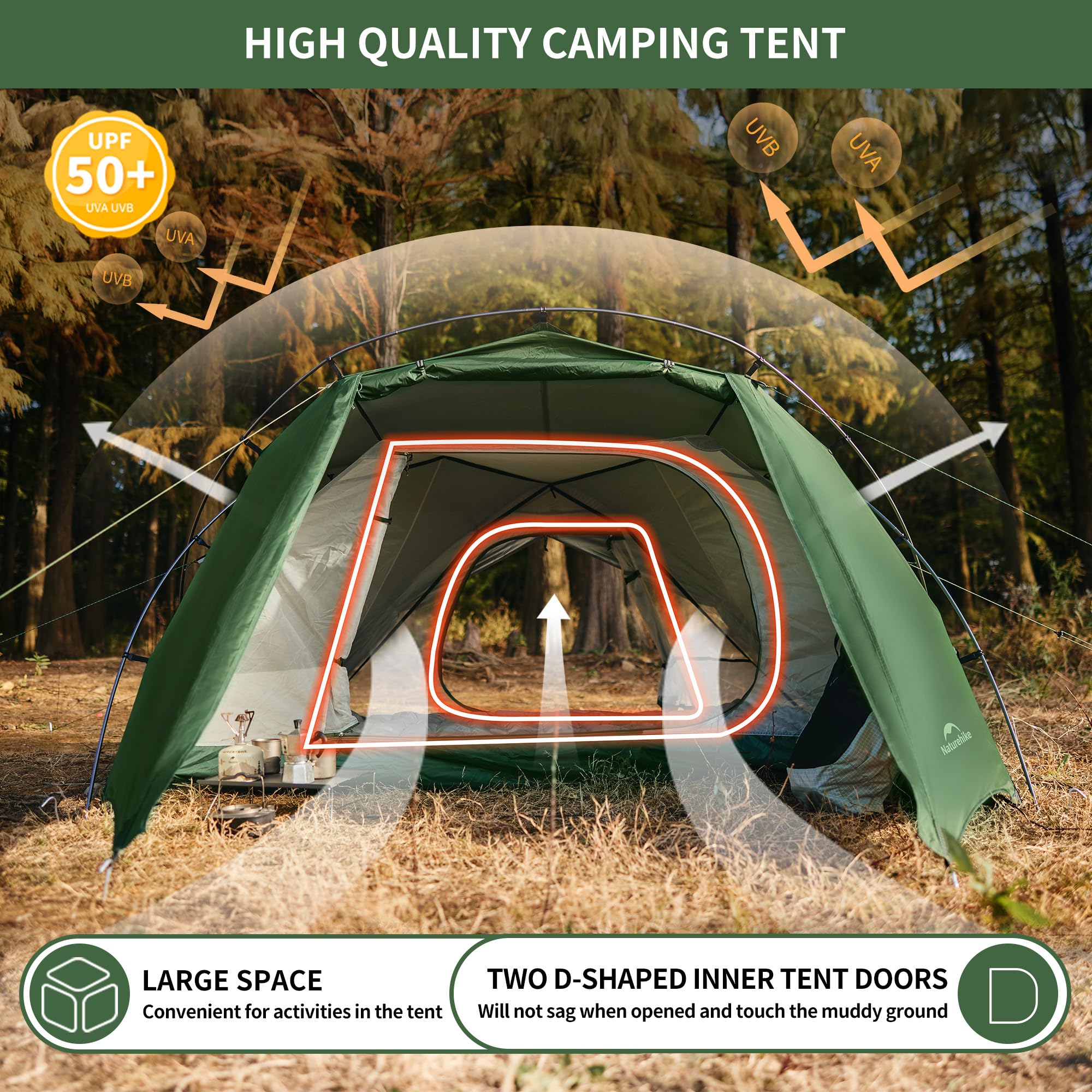 テント・タープ Naturehike Hillock6 Hillock Hiking Tent 2-people – Naturehike