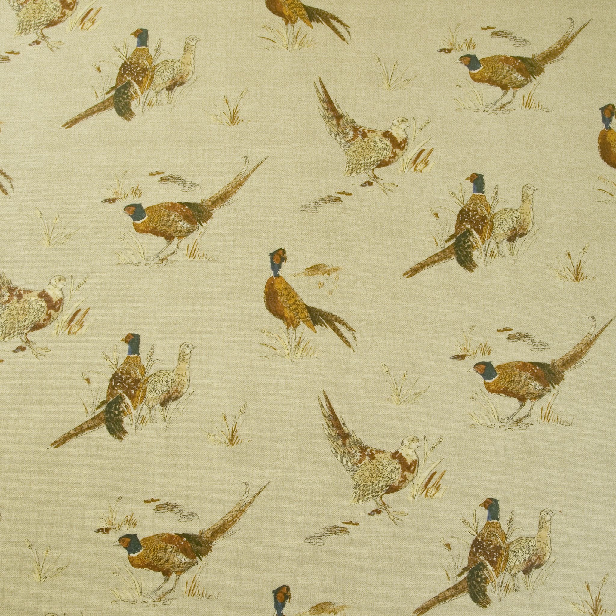 Jolee Tablecloths Beige/Natural Pheasants Matte Finish Oilcloth Wipe Clean Tablecloth 134Cm X 170Cm (53" X 67")