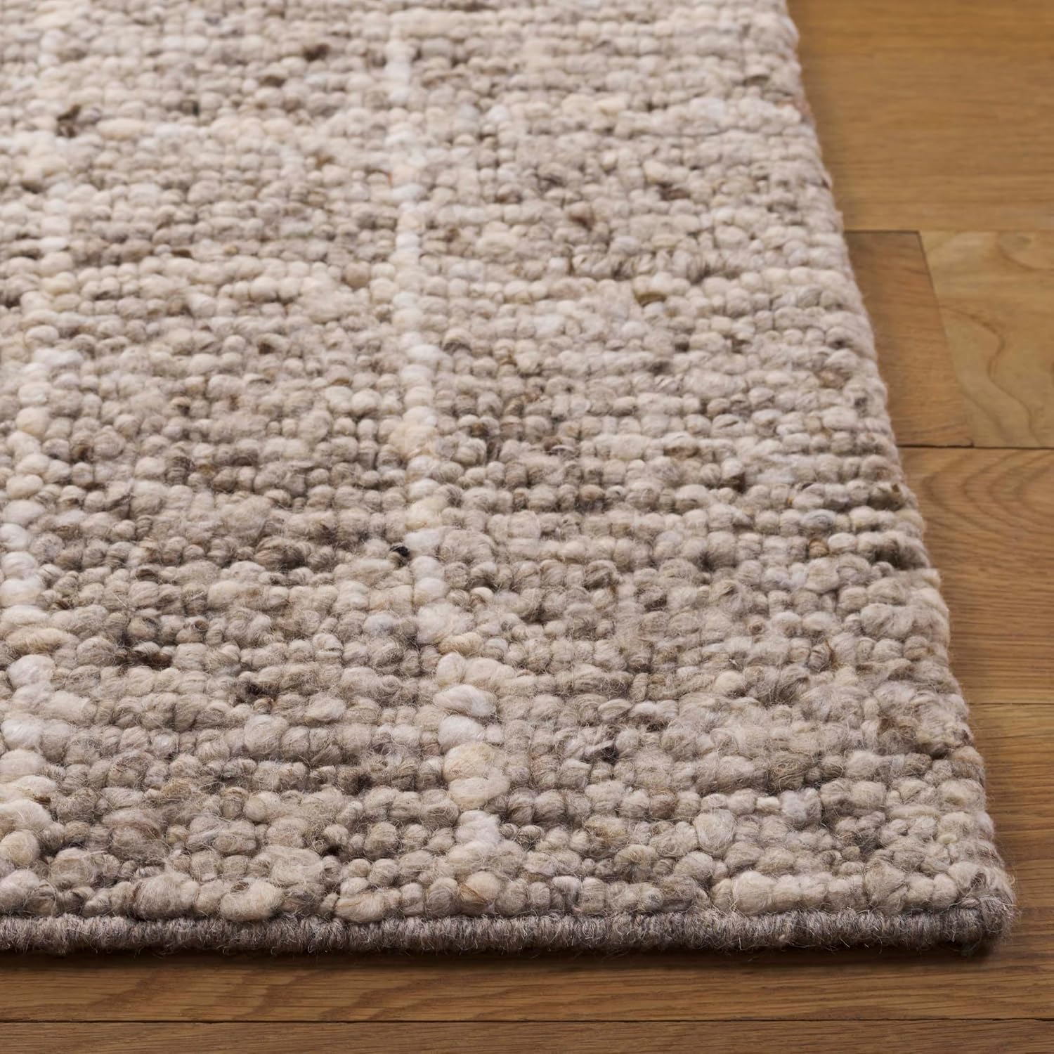 SAFAVIEH Area Rug 5x8 - Natura Collection - Taupe & Ivory, Handmade Wool, Ideal for Living Room, Bedroom, Dining Space (NAT260E)