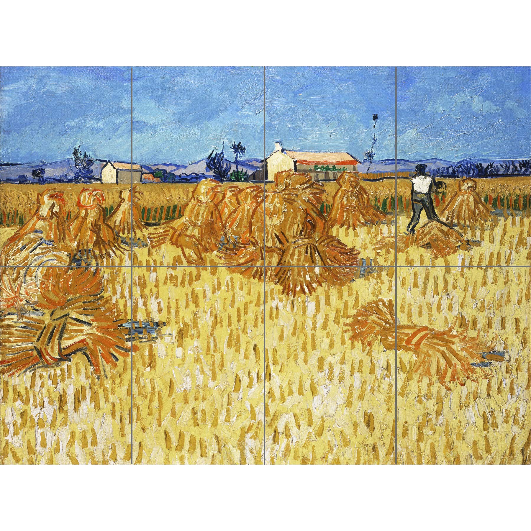 Artery8 Vincent Van Gogh Corn Harvest In Provence XL Giant Panel Poster (8 Sections)