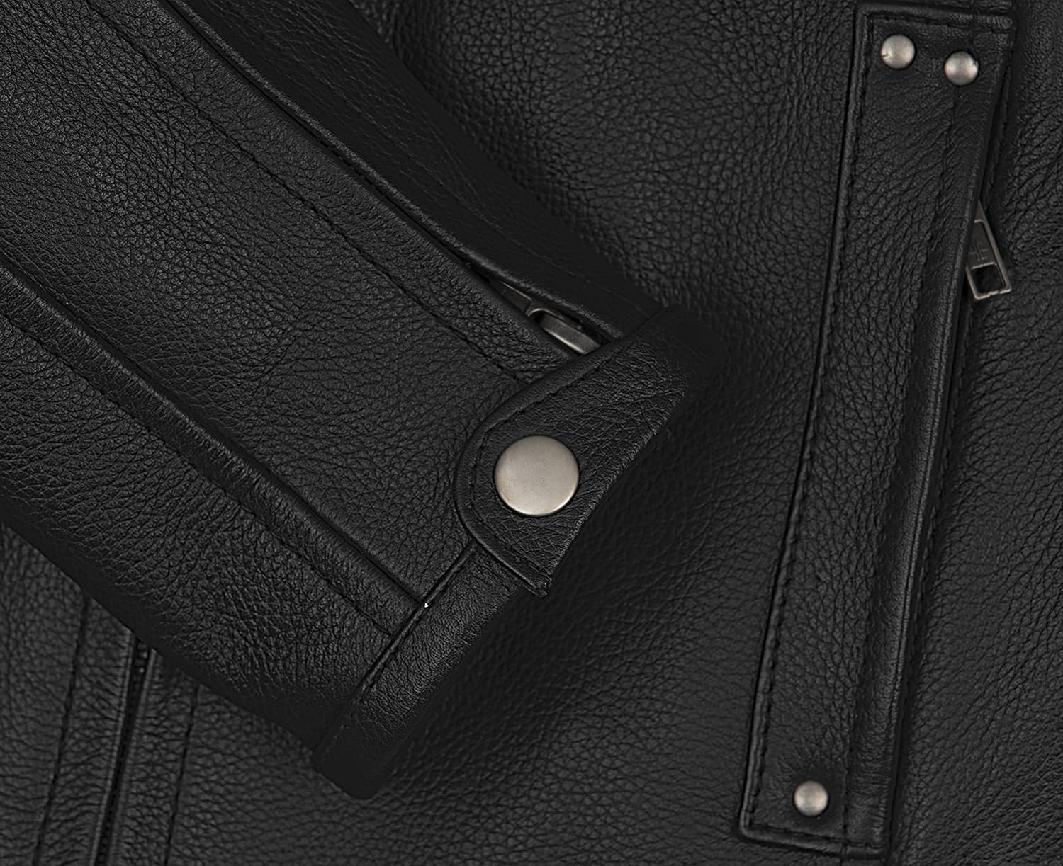 True Element Womens Sleek Vented Scooter Collar Leather Motorcycle Jacket (Black, Sizes XS-3XL)