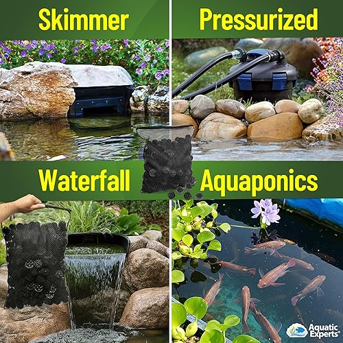 Miniatura 8 de Aquatic Experts Bio Balls - Filtro de medios a granel, bolas biológicas grandes de 1.5 pulgadas para filtros de estanques y acuarios, medios de