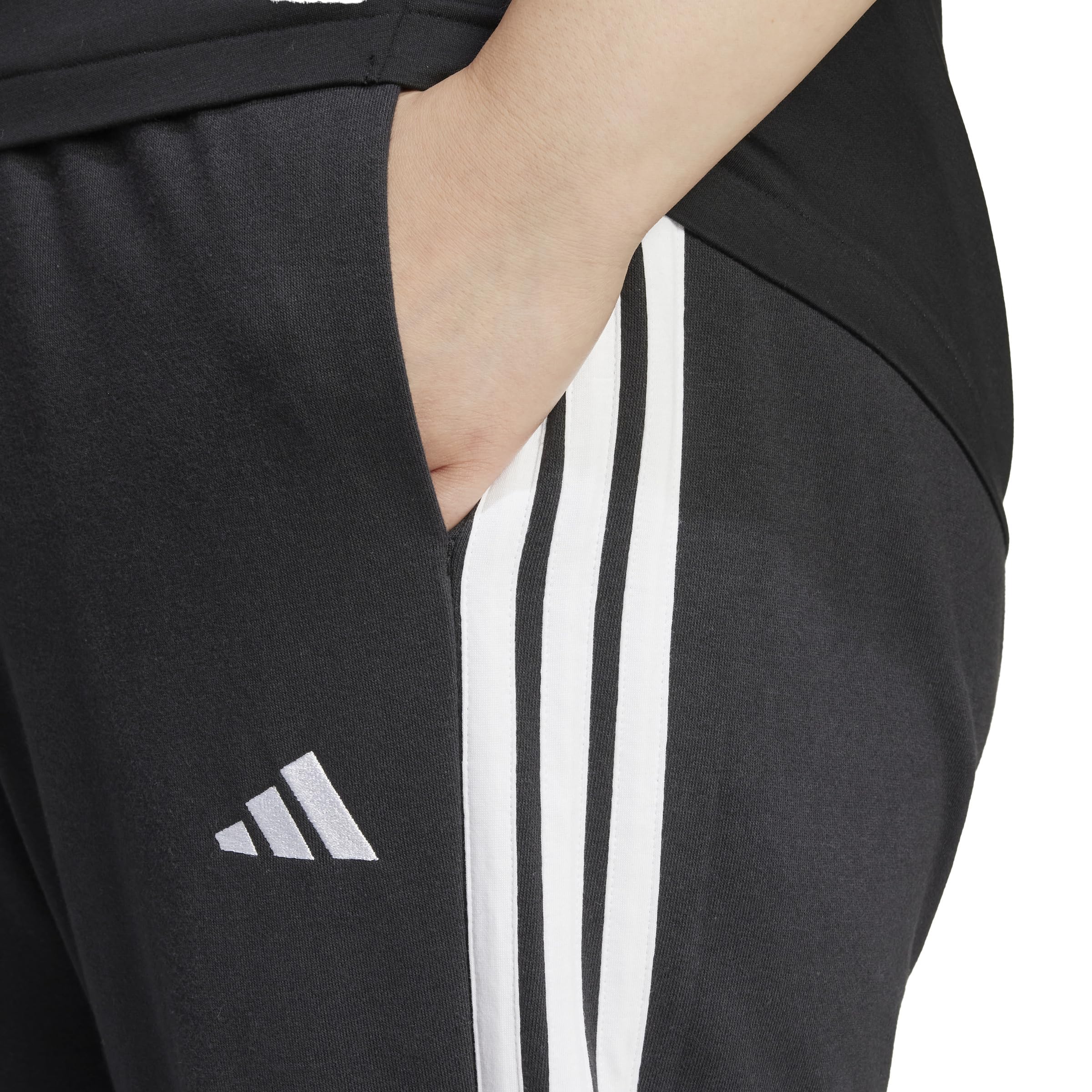 Adidas Damen Hose Essentials 3-Stripes French Terry Cuffed Pants (Plus Size)