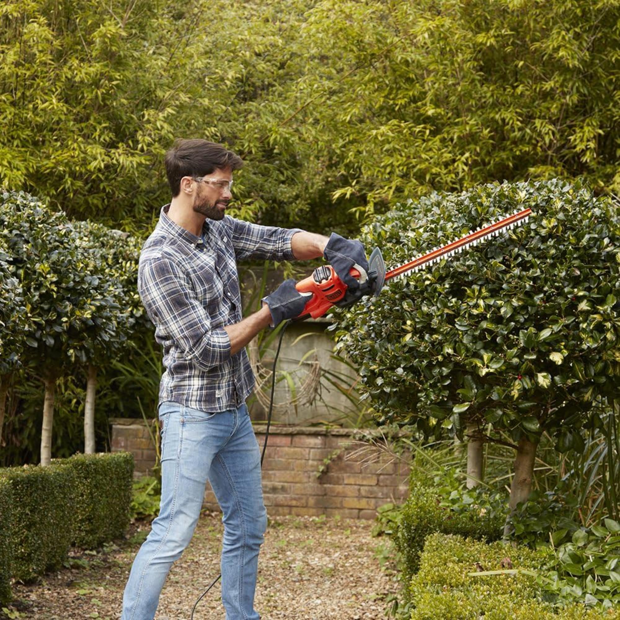 Black + Decker BEHT201-GB - Cortasetos 240 V, Negro, 45 cm