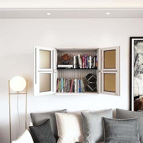 Miniatura 4 de Armario de almacenamiento impermeable para interiores y exteriores con estante, 13.3 pulgadas de profundidad x 28.9 pulgadas de ancho x 30.1