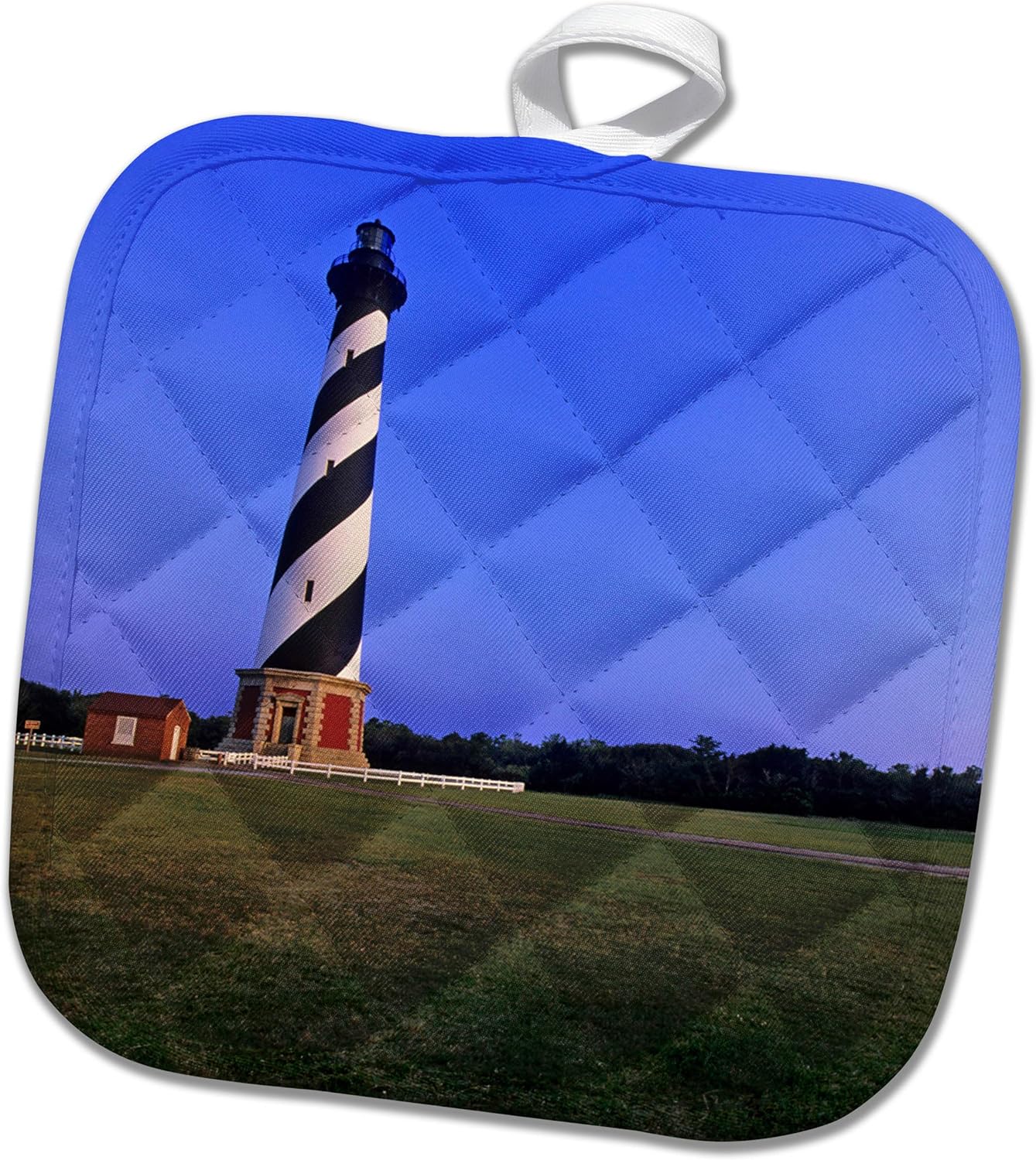 3D Rose Cape Hatteras Lighthouse-North Carolina-Us34 Mde0004-Michael Defreitas Pot Holder, 8" x 8"