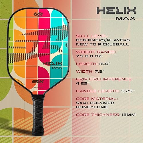 Miniatura 8 de Selkirk Sport SLK Helix Pro - Paleta de pickleball de fibra de carbono termoformada con cara híbrida de fibra de carbono y fibra de vidrio, control